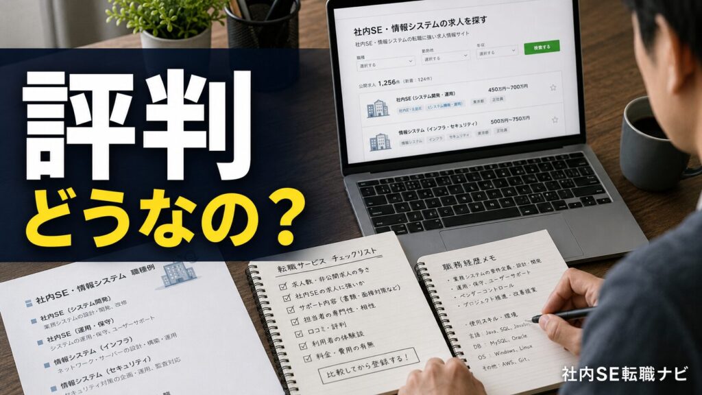 社内SE転職ナビの評判を確認するエンジニア